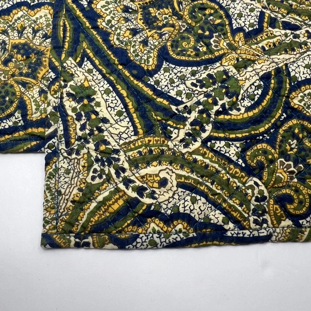 Williams Sonoma Tablecloth Set 2 Placemats Blue Yellow Round 70 Cotton Provence